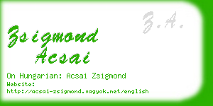 zsigmond acsai business card